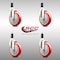 Service Caster 5 Inch 316SS Red Polyurethane Swivel 1-1/4 Inch Expanding Stem Caster Set SCC SCC-SS316EX20S514-PPUB-RED-114-4 - alternate 2